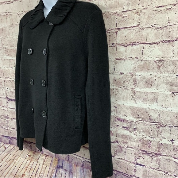 Coldwater Creek Black Double Breasted Cardigan Sweater - Picture 6 of 11